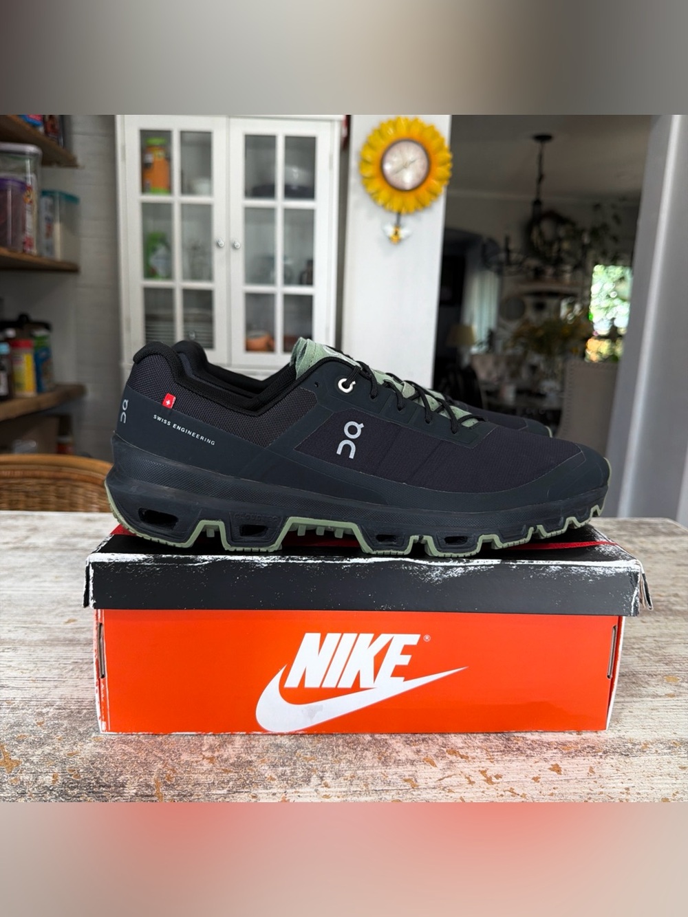 ON Running Cloudventure Trail Running Shoe Men's Size 12.5 Black Green 32.99262